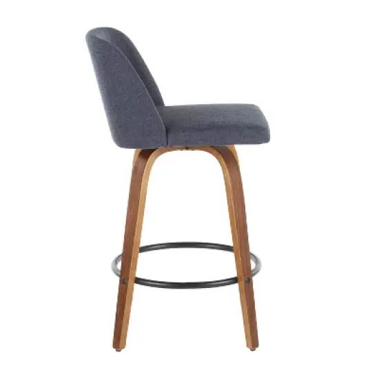 Set of 2 Toriano Mid-Century Modern Counter Height Barstools - LumiSource image {2}