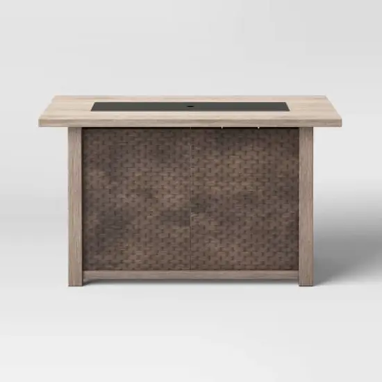 Stamped Steel Wicker Propane Fire Pit Brown - Threshold&trade; image {3}