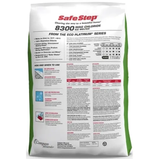 Compass Minerals Safe Step Eco Platinum Magnesium Chloride Granule Ice Melt, 50 lb image {1}