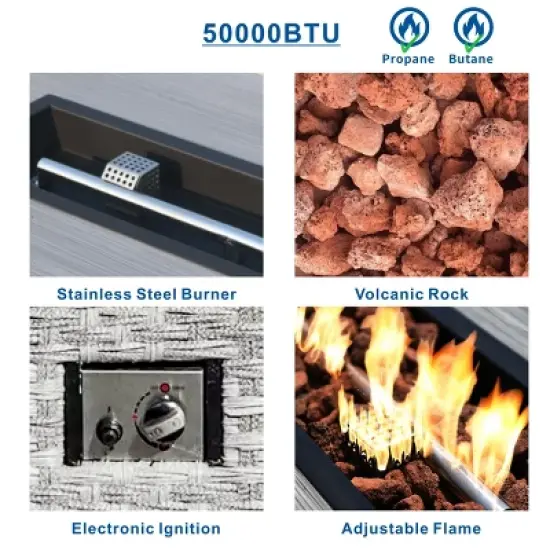 Moda Furnishings 5-Piece Outdoor Wicker Sectional Seating Group with Cushions and Fire Pit image {4}