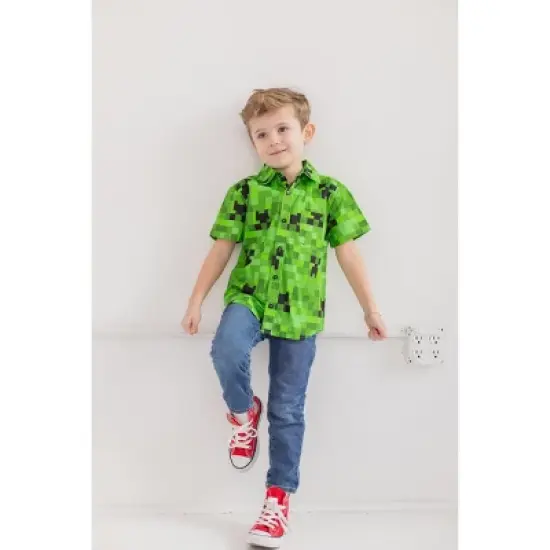 Minecraft Creeper Button Down Dress Shirt image {1}