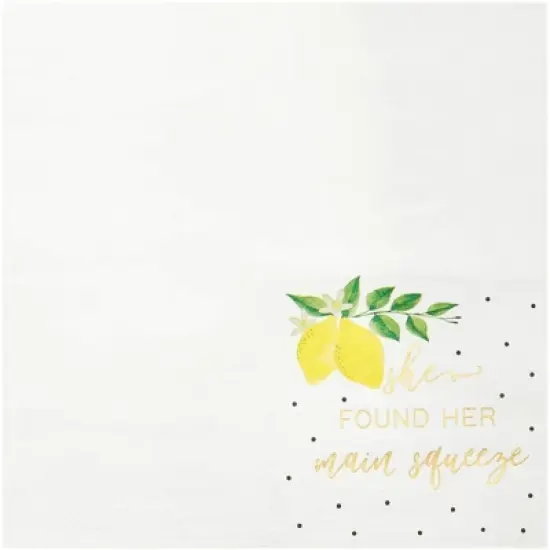 Sparkle and Bash 100 Pack She Found Her Main Squeeze Napkins, Lemon Party Supplies for Bridal Shower image {4}