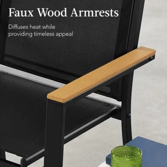 Best Choice Products 4-Piece Outdoor Textilene Patio Conversation Furniture Set w/ Loveseat, Table image {4}