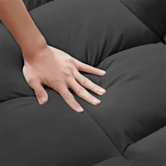 XINGHANZHENXUAN 3-in-1 Velvet Convertible Loveseatm, Sleeper Sofa Bed with Adjustable Backrest & Storage image {11}