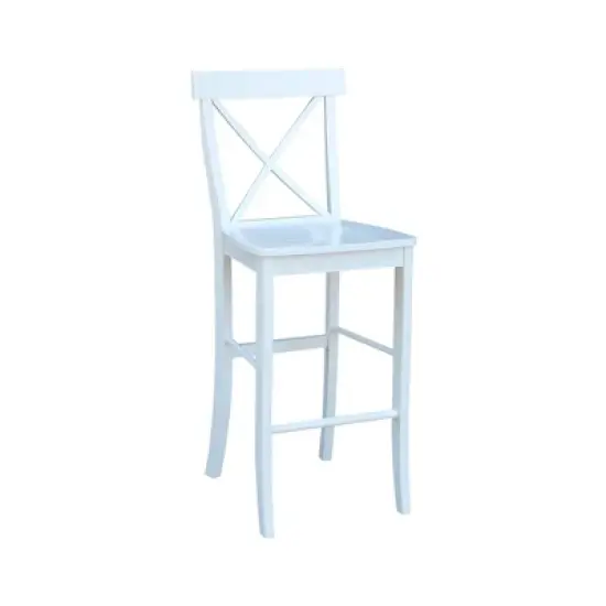 30" X-Back Counter Height Barstool White - International Concepts image {5}