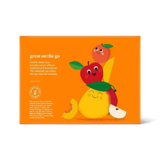 Organic Apple Peach Mango Fruit Puree Pouches - 38.04oz/12ct - Good & Gather&trade; image {2}