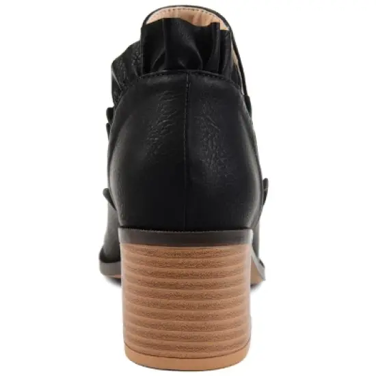 Journee Collection Womens Lennie Tru Comfort Foam Slip On Stacked Heel Booties image {2}