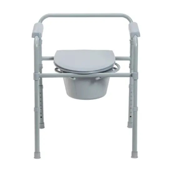 Drive Medical Steel Folding Bedside Commode image {2}