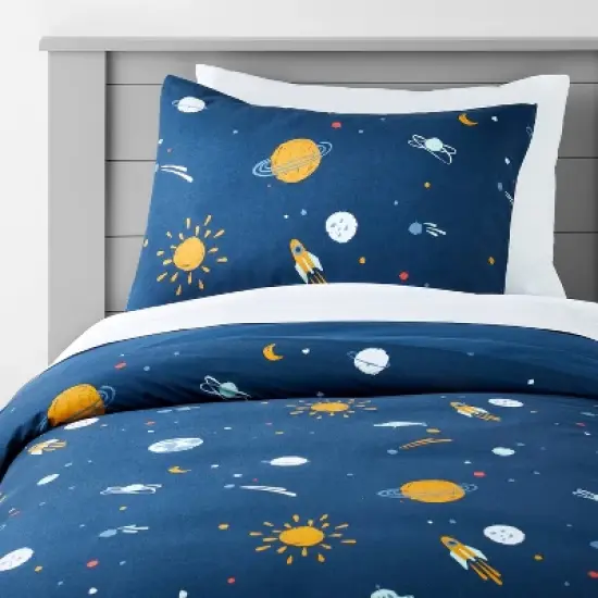 Space Kids' Duvet Cover Navy - Pillowfort&trade; image {3}