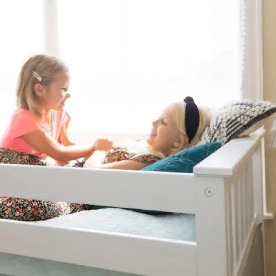 Max & Lily Twin Low Bunk Bed w/ Staircase and Slide image {3}