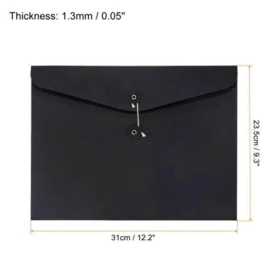 Unique Bargains Paper Document Letter Organizing A4 File Envelopes Balck 2 Pcs image {1}