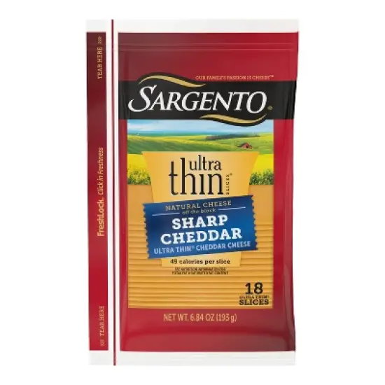 Sargento Ultra Thin Natural Sharp Cheddar Cheese Slices - 6.84oz/18ct slices image {8}