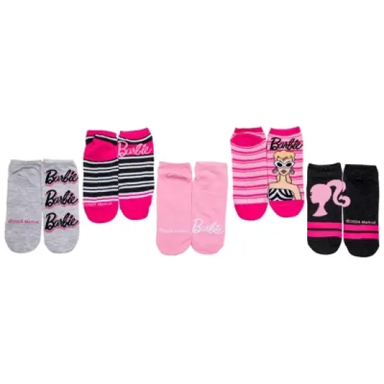Womens Barbie Classic Looks No Show Socks 5-Pack image {2}