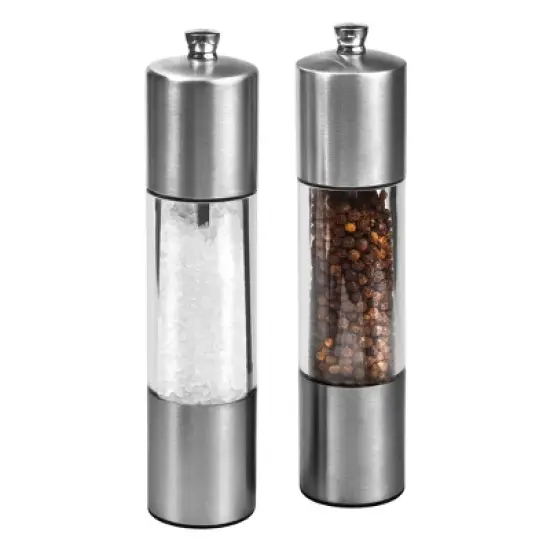 Cole & Mason 8" Stainless Steel Salt and Pepper Mill Set: Silver Spice Mills, Includes Black Peppercorn, Salt image {6}