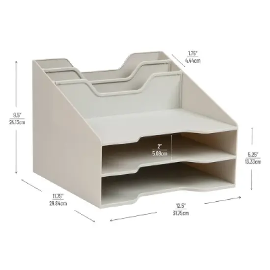 Mind Reader Vertical File Holder Paper Trays Plastic image {2}