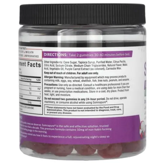 Force Factor Somnapure&reg;, Great Tasting Melatonin Gummies, Dream Berry, 120 Gummies (5 mg per Gummy) image {2}