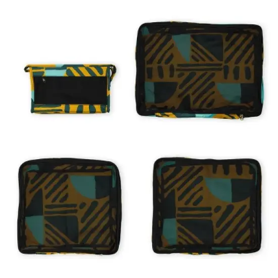 WNDR LN 4pc Printed Packing Cube Set image {1}