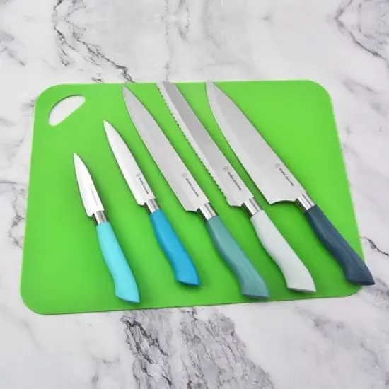 Dura Culina&reg; 14-Piece Kitchen Knife & Flexible Cutting Board Set - Multicolored image {5}