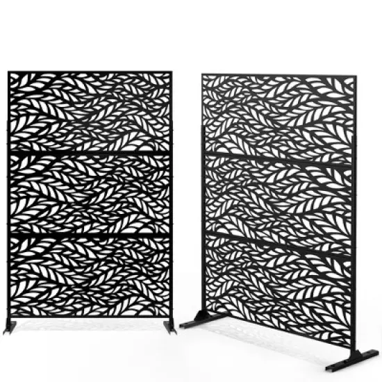 Dovelina Metal Outdoor Privacy Screen Freestanding Patio Decorative Screen (Set of 2) image {1}