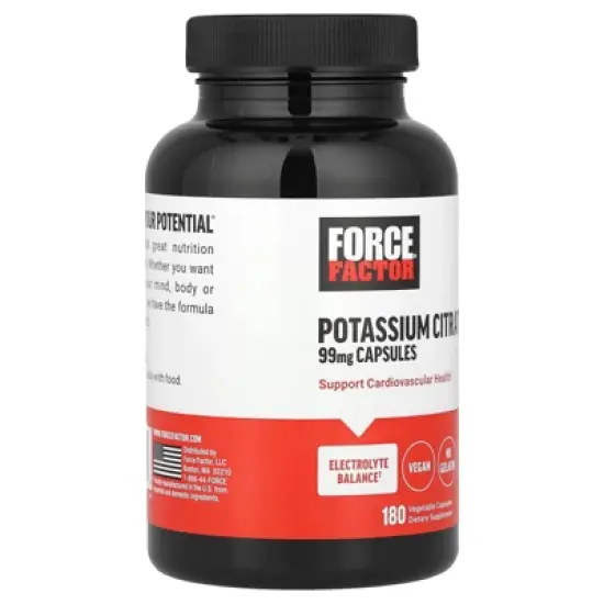 Force Factor Potassium Citrate, 99 mg, 180 Vegetable Capsules image {3}