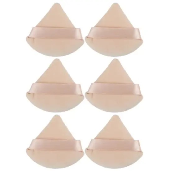 Unique Bargains Soft Triangle Puff Loose Powder Blender Beauty Makeup Tool Short Plush 6 Pcs image {13}