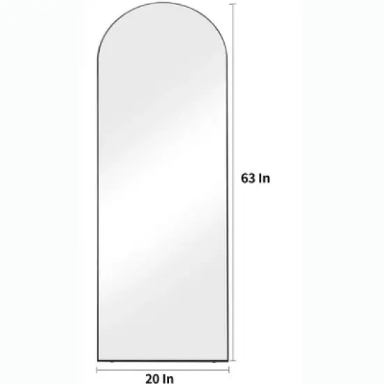 Muselady 63" Height x 20" Width Oversize Arch-Crowned Top  Full Length Floor Mirror with Stand-The Pop Home image {1}