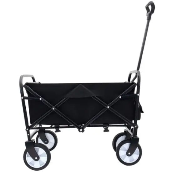 NAYSAYE Wagon Collapsible Utility Cart with Strapping System and Liner Set for Outdoors, Black, 25.98"*17.32"*37.4" image {5}