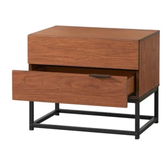 Noble 2 Drawers Nightstand Walnut - Buylateral image {4}