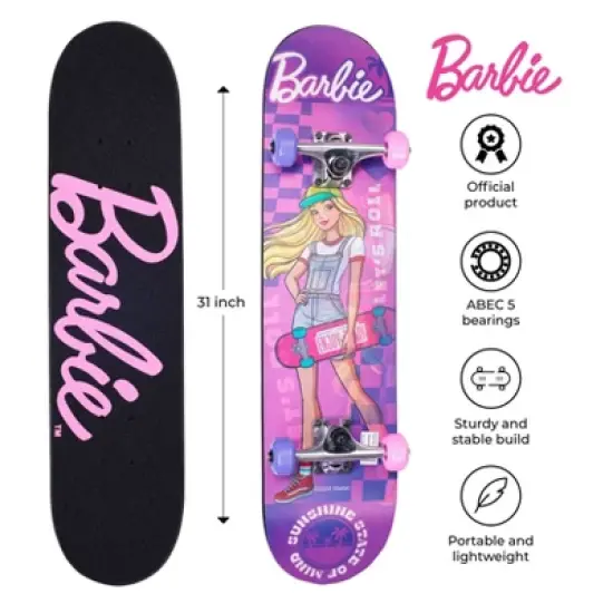 Barbie 31'' Lenticular Deck Standard Skateboard - Pink image {3}