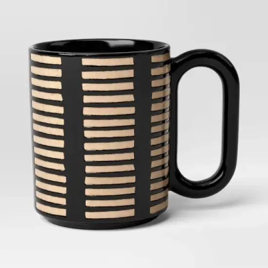 16oz Stoneware Broken Blinds Print Mug Black - Room Essentials&trade; image {3}
