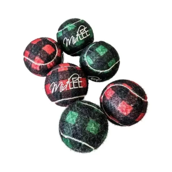 Midlee Dog Christmas Plaid Tennis Balls image {4}