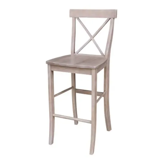 X Back Stool Washed Gray/Taupe - International Concepts image {10}