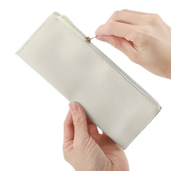 Unique Bargains Faux Leather Zipper Pencil Case image {3}