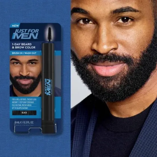 Just For Men 1-Day Temporary Beard & Brow Color, Up to 30 Applications - 0.3 fl oz image {2}