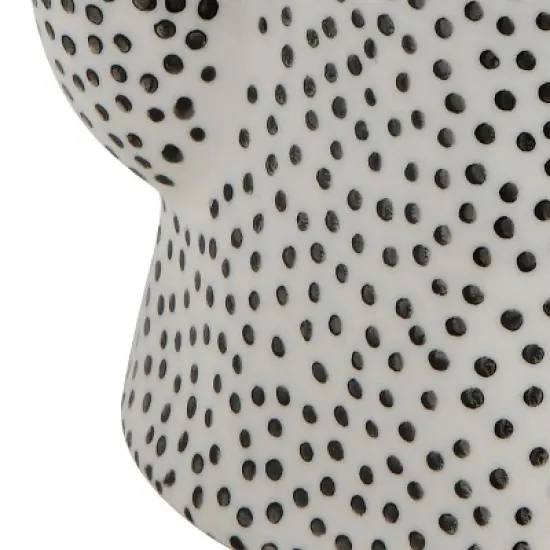 Storied Home White Stoneware Teapot with Black Speckles & Gold Electroplating image {5}