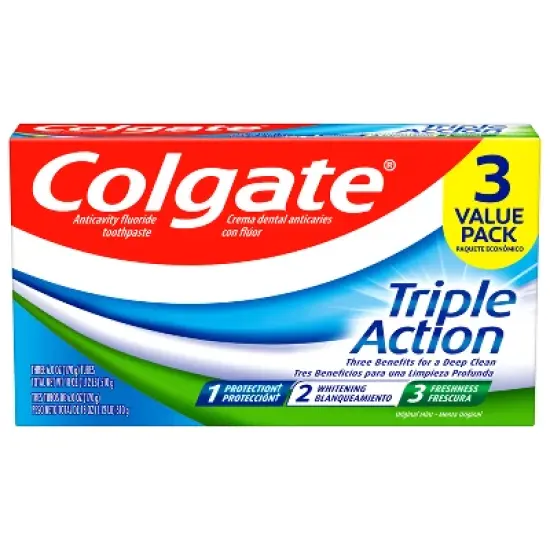 Colgate Triple Action Whitening Toothpaste with Anticavity Protection - Mint - 6oz/3pk image {1}