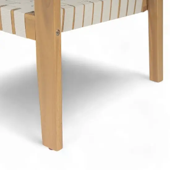 Christopher Knight Home Adkins Patio Rustic Woven Rope Acacia Wood Loveseat image {5}