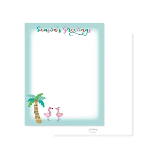 Paper Frenzy Tropical Flamingo Beachy Holiday Letterhead Paper Pack of 75 image {1}