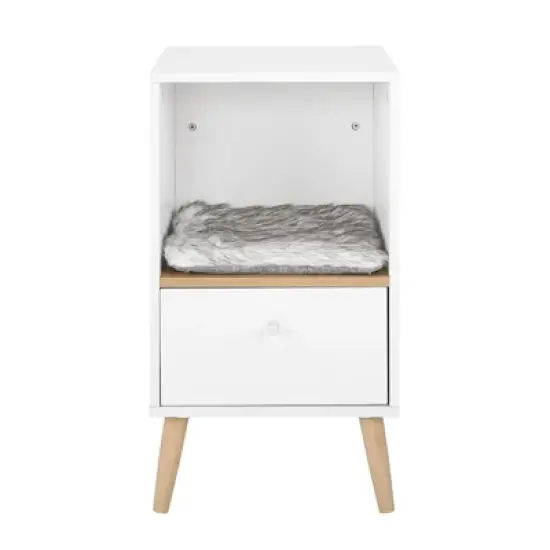 Sam's Pets Becky 28"  Single Rest Cat Tree With Drawer In White image {2}