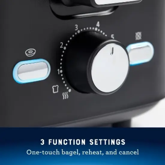 Oster 2-Slice Toaster With Extra-Wide Slots Black: 800W, Bagel & Toast Capabilities, 1-Year Warranty, Spot Clean image {2}