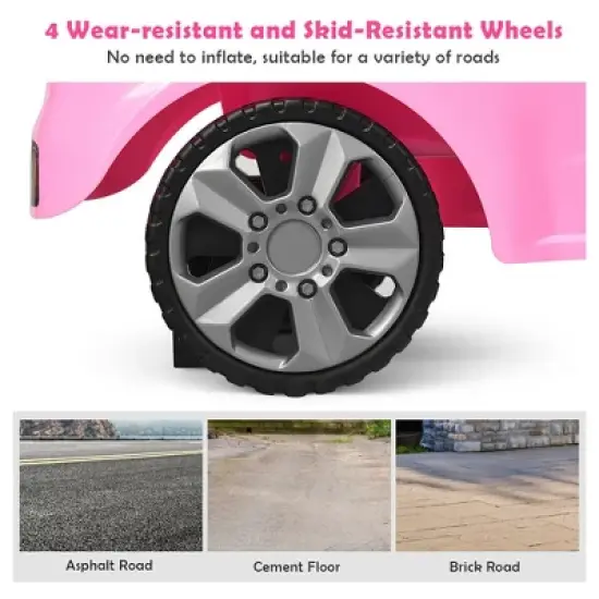 Costway Foot-to-Floor Kids Ride-On Push Car w/ Horn and Music White\Pink image {4}