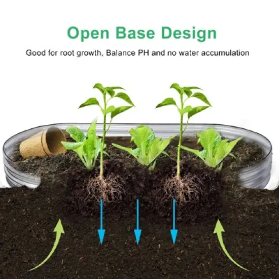 7x3x1 FT Galvanized Raised Garden Bed,Outdoor Oval Metal Planter Box,Large Raised Garden Bed,Oval Large Metal Raised Garden Beds for Vegetables image {4}