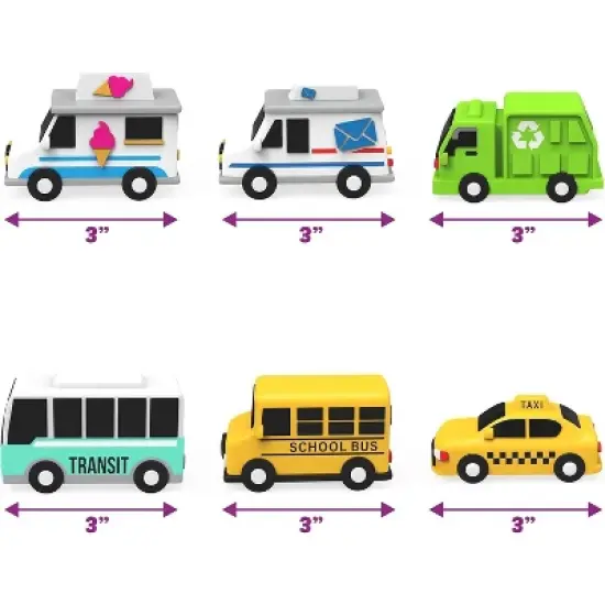 Tub Works Vehicles Bath Cars Mold Free Bath Toys, 6 Pack image {3}