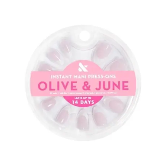 Olive & June Press-On Fake Nails - M Almond - French - 42ct image {5}