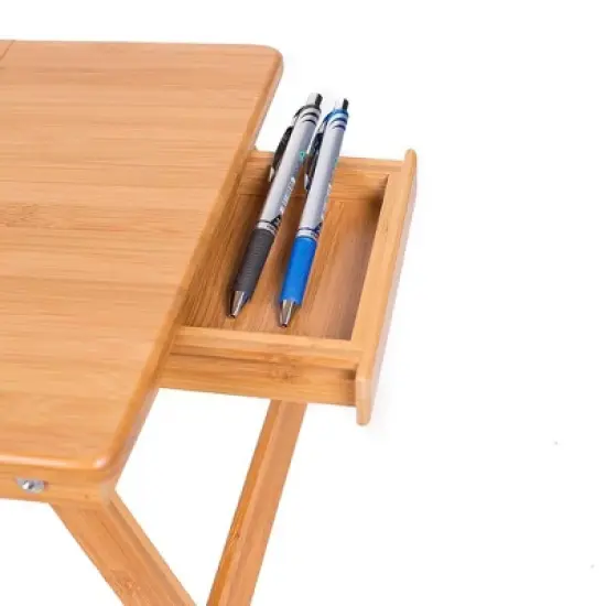 BIRDROCK HOME Bamboo Laptop Bed Lap Tray  - Natural image {7}
