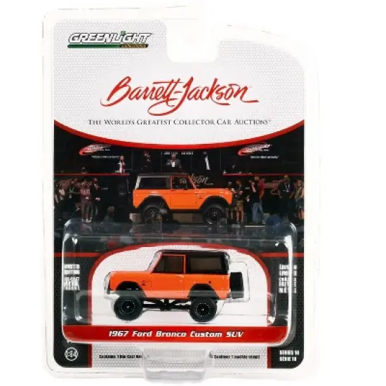 1967 Ford Bronco Custom Orange with Black Top (Lot #1267) Barrett-Jackson 'Scottsdale Ed' 1/64 Diecast Model Car by Greenlight image {2}