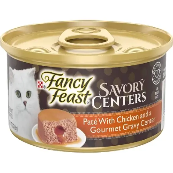 Purina Fancy Feast Savory Centers Pat&eacute; with Chicken and a Gourmet Gravy Center Wet Cat Food - 3oz/24pk image {5}