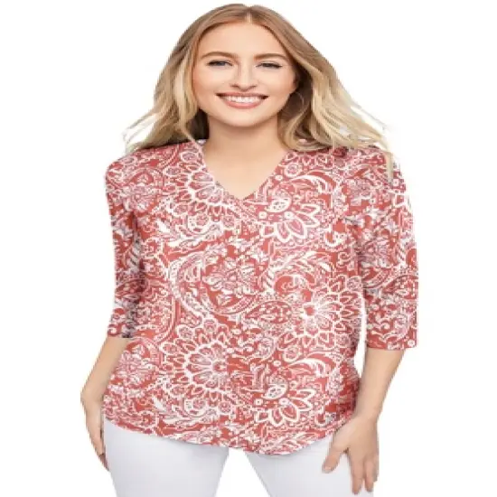 Jessica London Women&rsquo;s Plus Size V-Neck Tee image {17}