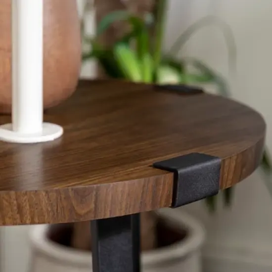 Wrightson Urban Industrial Faux Wrap Leg Round Side Table - Saracina Home image {6}