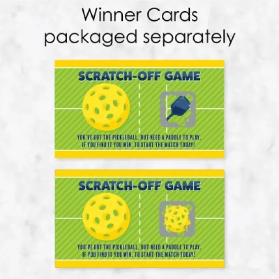 Big Dot of Happiness Let&rsquo;s Rally - Pickleball - Birthday or Retirement Party Game Scratch Off Cards - 22 Count image {2}